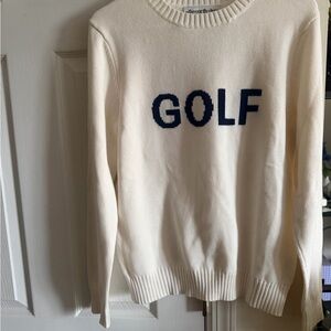 Ellsworth + Ivey  'GOLF' Knit Sweater with Navy Lettering